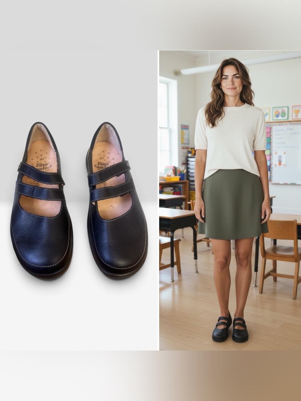 Finn Comfort Jerez Mary Jane’s Double Straps Size 8 GUC